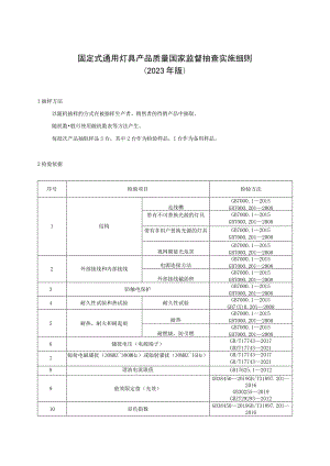 固定式通用灯具产品质量国家监督抽查实施细则（2023年版）.docx