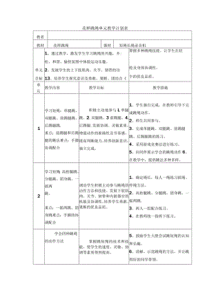 花样跳绳单元教学计划表.docx