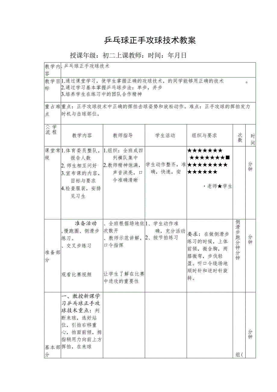 乒乓球正手攻球技术教案.docx_第1页