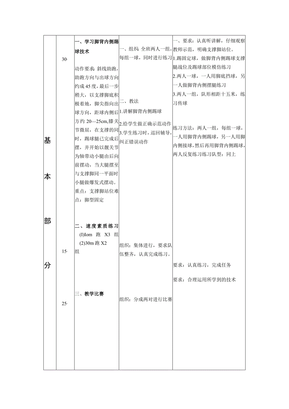 高校体育第一学期足球学习脚背内侧踢球技术教案.docx_第2页