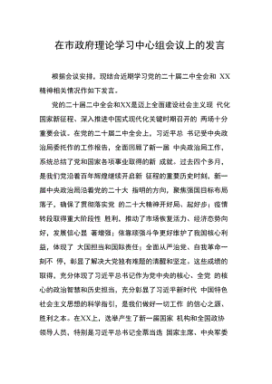 在市政府理论学习中心组会议上的发言.docx