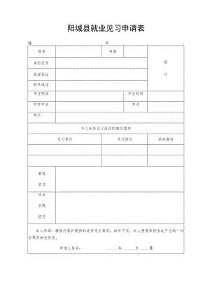 阳城县就业见习申请表.docx