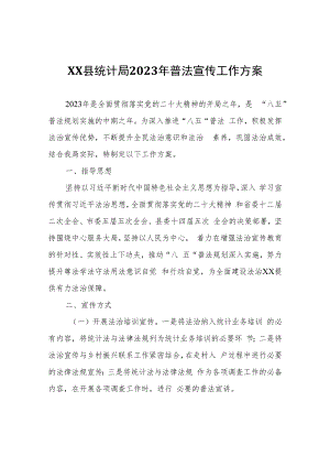 XX县统计局2023年普法宣传工作方案.docx