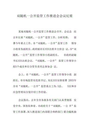 双随机一公开监管工作推进会会议纪要.docx