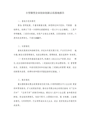 小型微型企业创业创新示范基地报告.docx