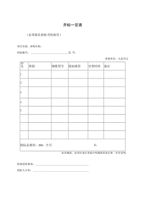 开标一览表31（2023年）.docx