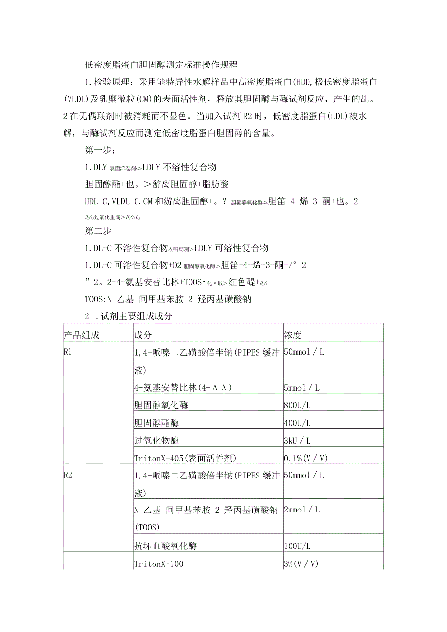 低密度脂蛋白胆固醇测定标准操作规程.docx_第1页