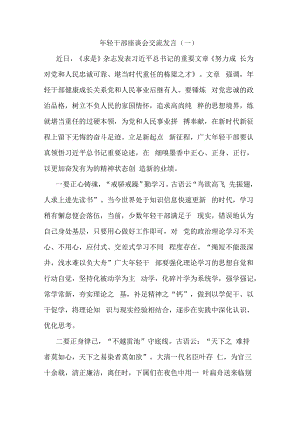 年轻干部座谈会交流发言2篇.docx