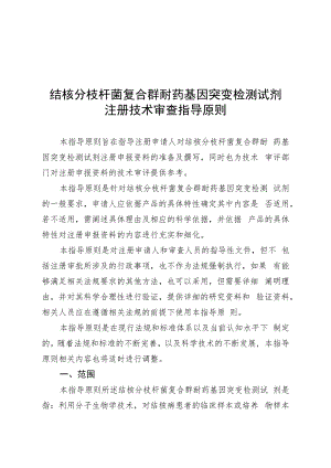 结核分枝杆菌复合群耐药基因突变检测试剂注册技术审查指导原则（2017年 ）.docx