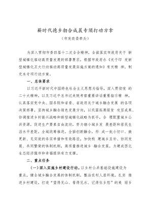 新时代城乡融合发展专项行动方案.docx