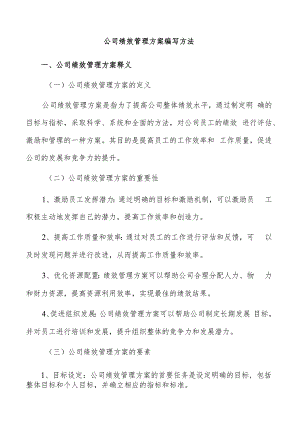 公司绩效管理方案编写方法.docx