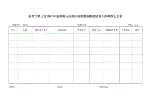 韶关市曲江区2020年畜禽粪污资源化利用整县推进项目入库申报汇总表.docx