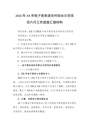 2023年电子商务进农村综合示范项目六月工作进度汇报材料.docx