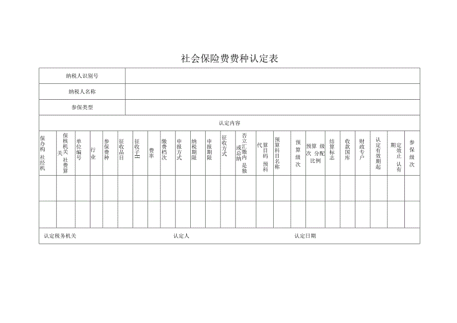 社会保险费费种认定表.docx_第1页