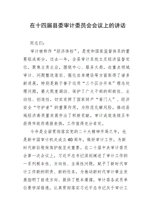 在十四届县委审计委员会会议上的讲话.docx