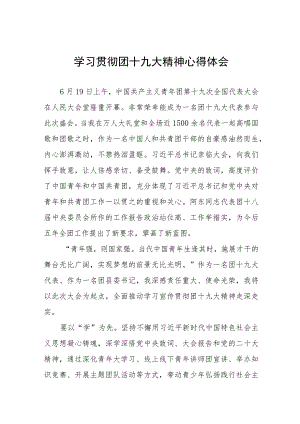 学习贯彻团十九大精神心得体会九篇.docx