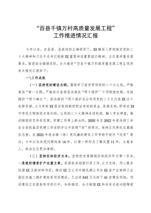 “百县千镇万村高质量发展工程”情况汇报.docx