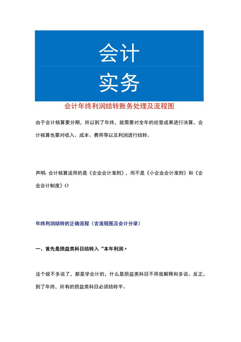 会计年终利润结转账务处理及流程图.docx_第1页