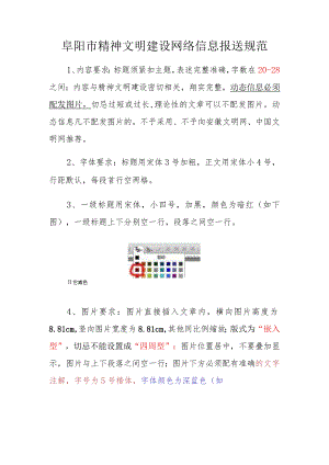 阜阳市精神文明建设网络信息报送规范.docx