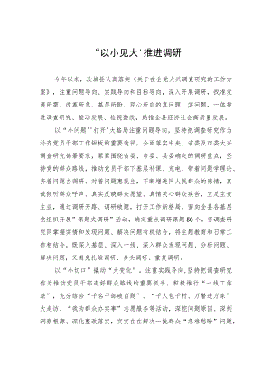 “以小见大”推进调研.docx