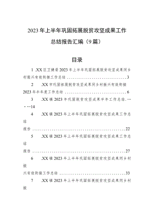 2023年上半年巩固拓展脱贫攻坚成果工作总结报告汇编（9篇）.docx