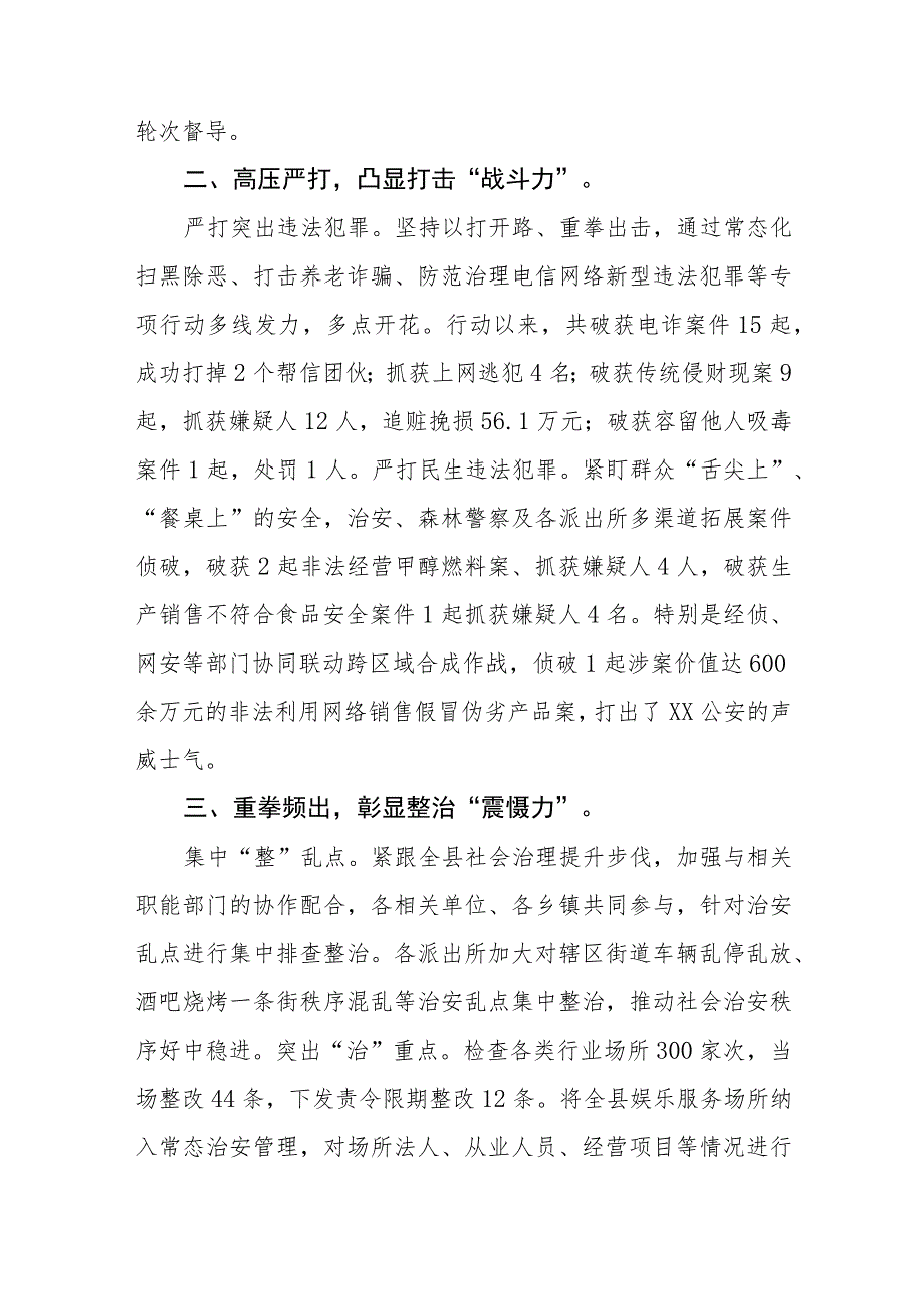 2023公安局夏季治安打击整治”百日行动“进展情况汇报总结六篇.docx_第2页