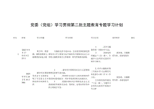 党委（党组）学习贯彻第二批主题教育专题学习计划.docx