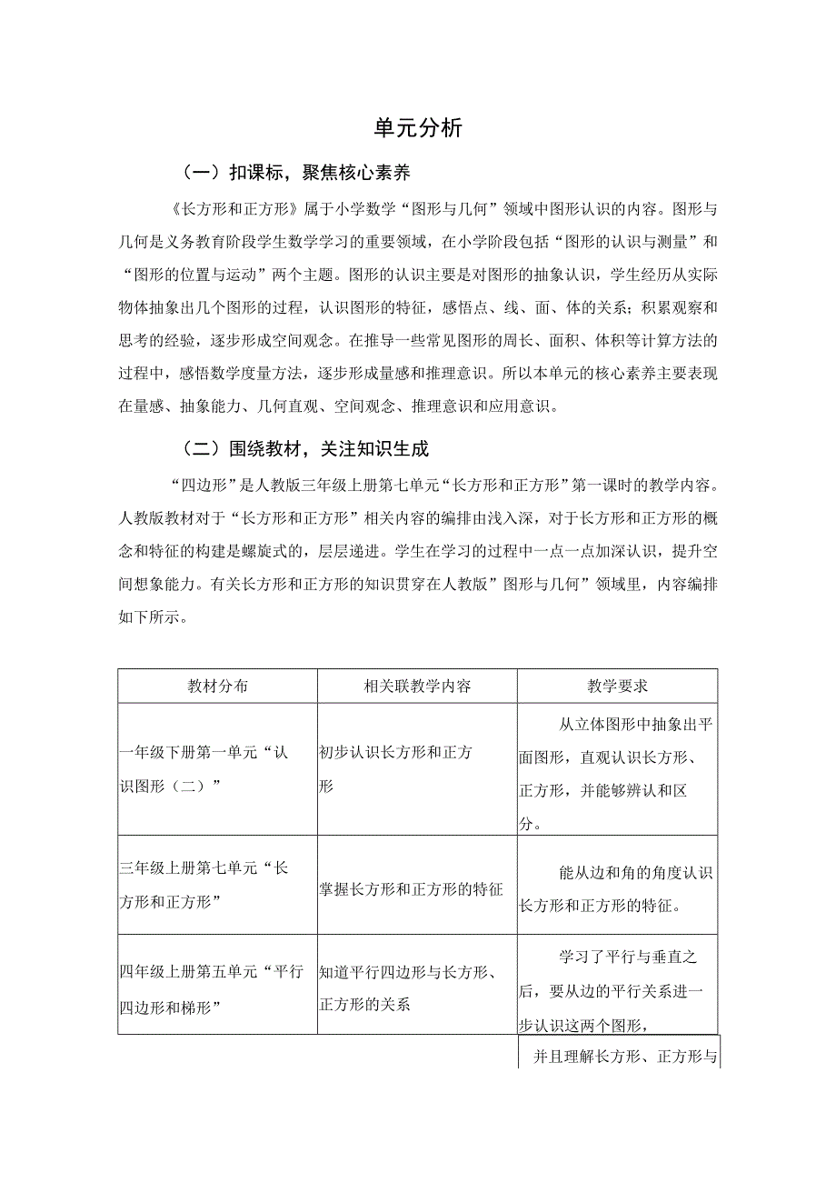 人教版《长方形和正方形》单元整体教学设计模板.docx_第2页