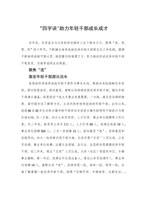 “四字诀”助力年轻干部成长成才.docx