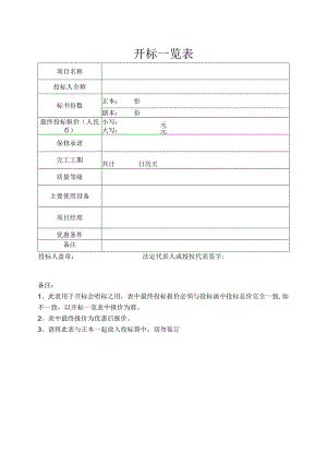 开标一览表41(2023年).docx