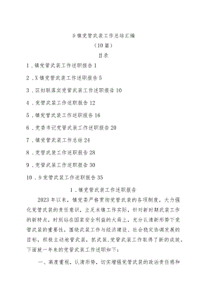 镇党管武装工作总结汇编（10篇）.docx