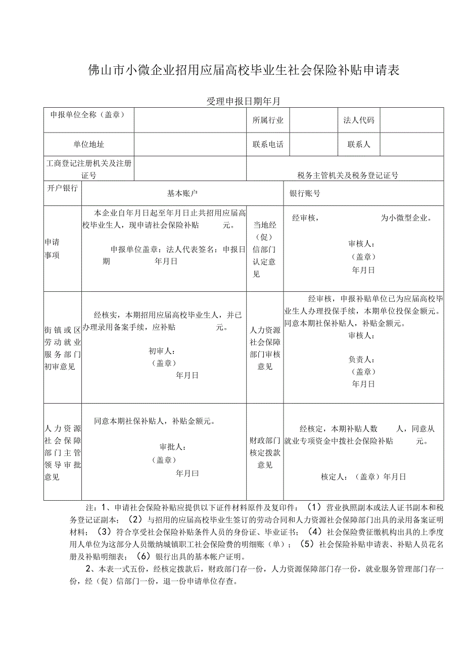 小微企业招用应届高校毕业生社会保险补贴申请表.docx_第1页