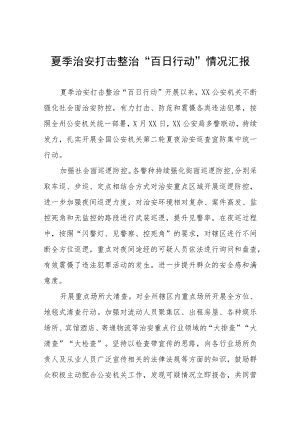 公安局推进夏季治安打击整治“百日行动”总结汇报六篇汇编.docx