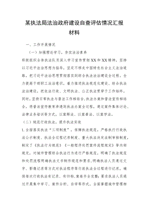 某执法局法治政府建设自查评估情况汇报材料.docx