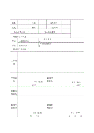 青山湖区教体系统“干部能力提升”推荐及鉴定表.docx