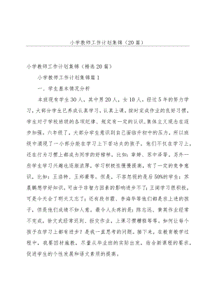 小学教师工作计划集锦（20篇）.docx