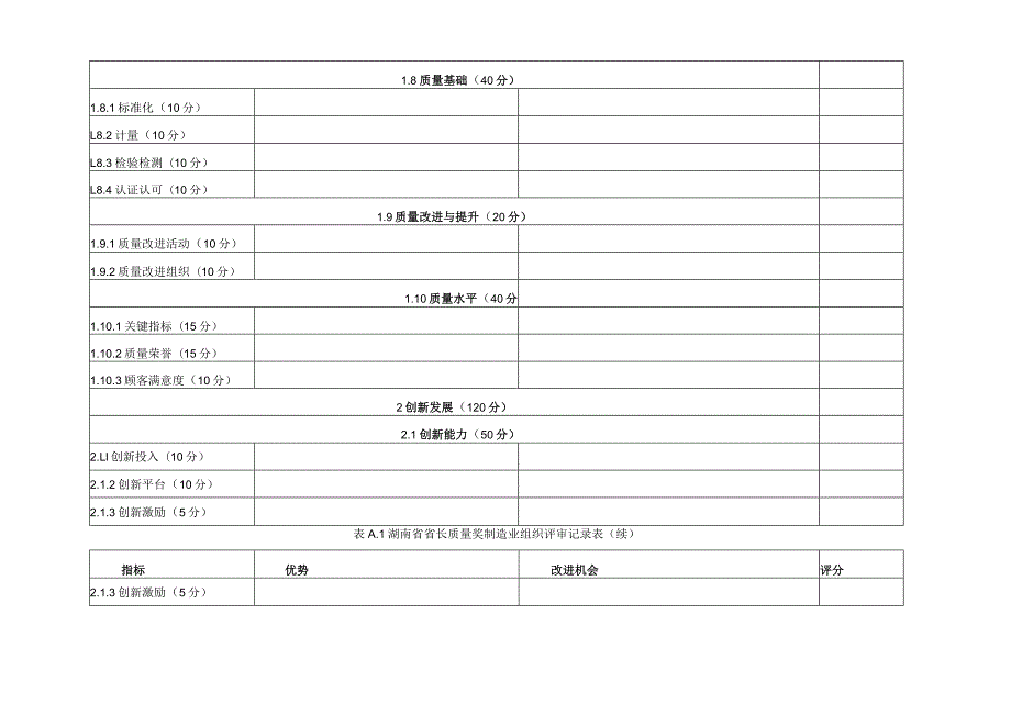 湖南省省长质量奖制造业组织评审记录表、成熟度列表.docx_第3页