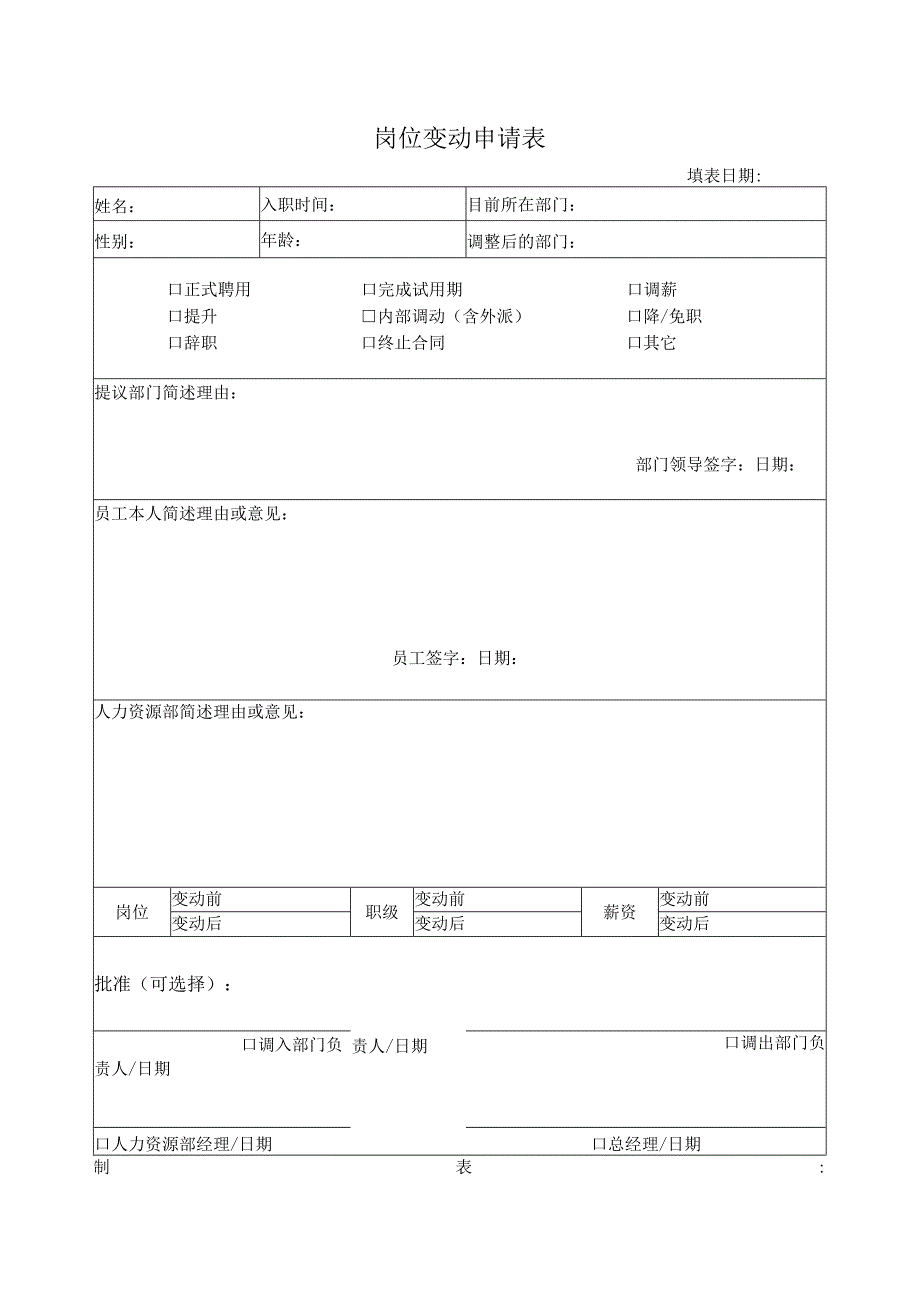 岗位变动申请表.docx_第1页