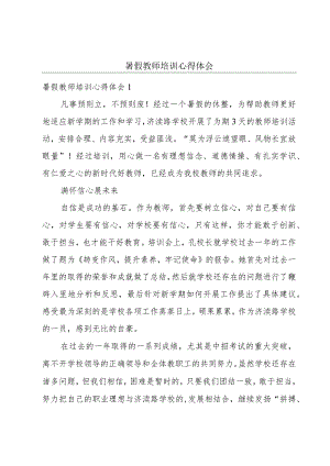 暑假教师培训心得体会.docx