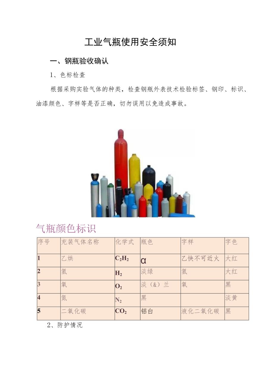 工业气瓶使用安全须知.docx_第1页