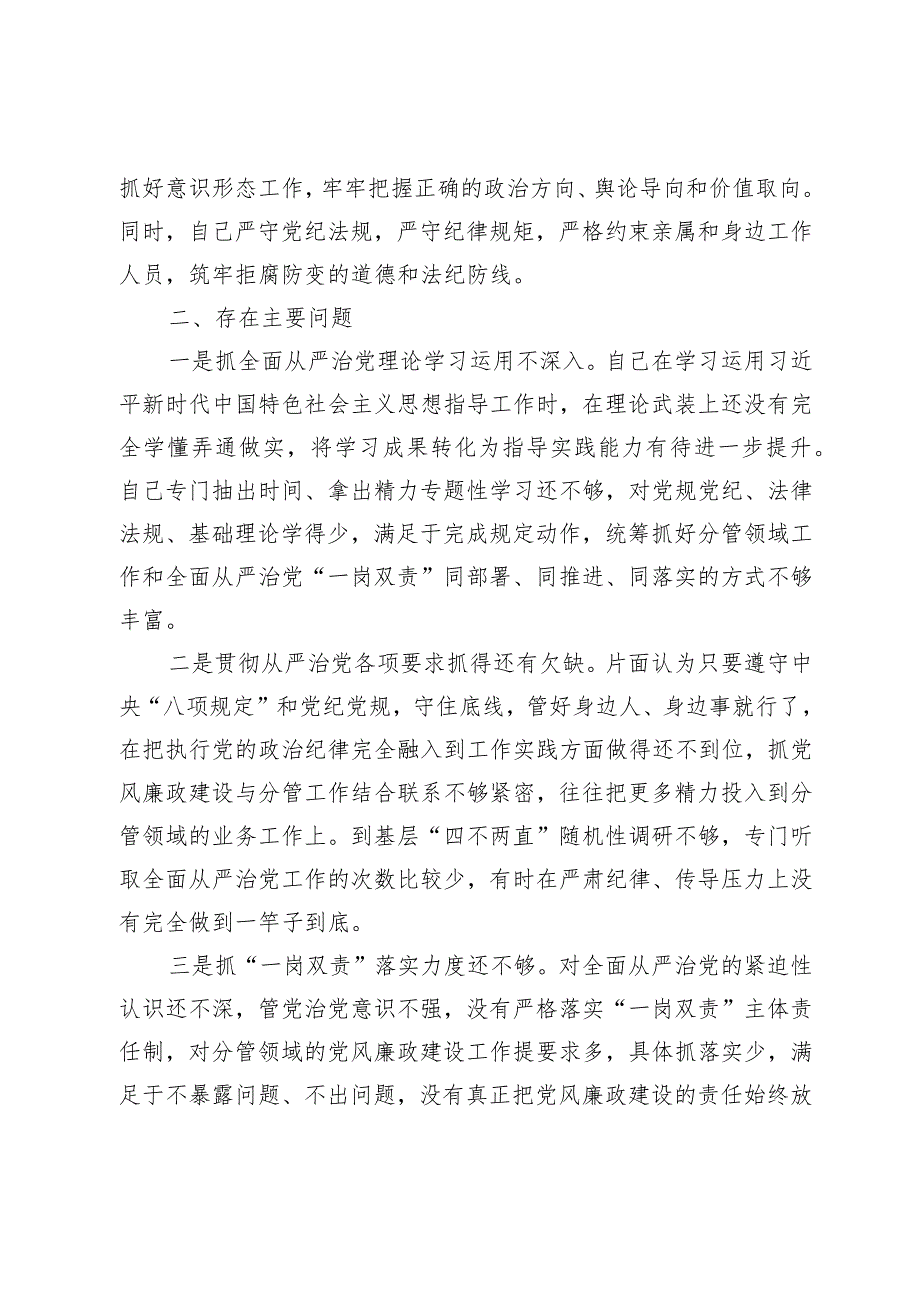 关于履行全面从严治党责任情况的汇报.docx_第2页