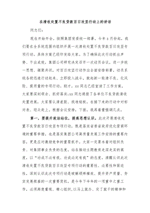 在清收处置不良贷款百日攻坚行动上的讲话.docx