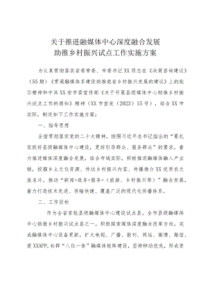 融媒体中心助推乡村振兴发展试点方案.docx