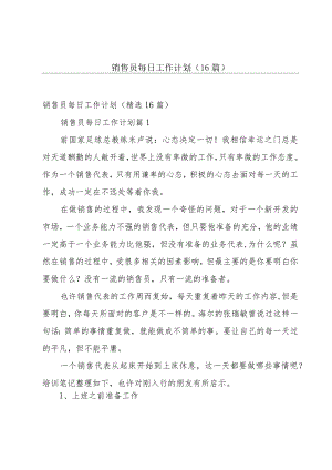 销售员每日工作计划（16篇）.docx