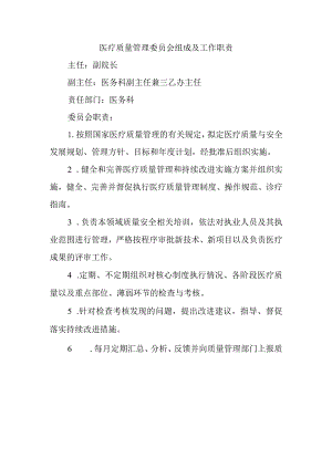 医疗质量管理委员会组成及工作职责.docx