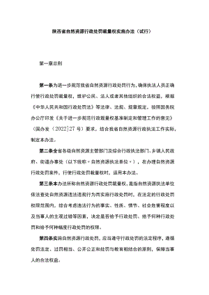 陕西省自然资源行政处罚裁量权实施办法（试行）.docx