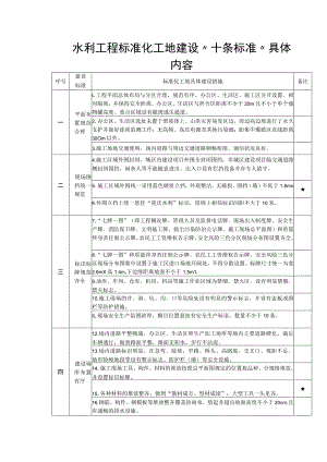 水利工程标准化工地建设“十条标准”具体内容.docx