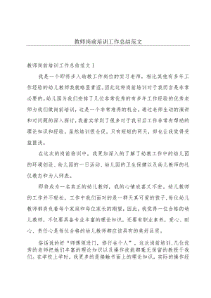 教师岗前培训工作总结范文.docx