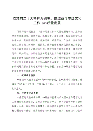 宣传思想文化工作调研报告.docx