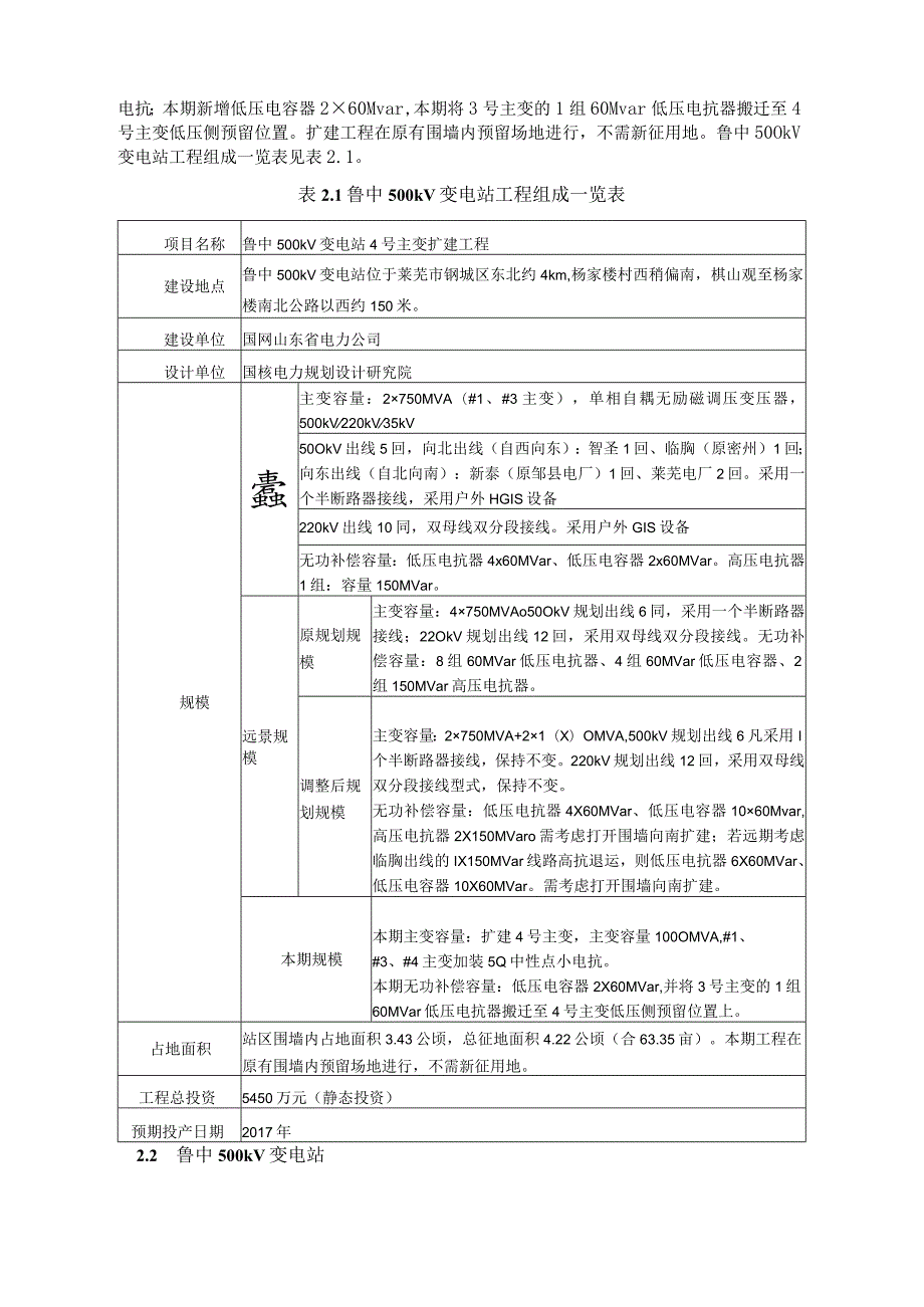 鲁中500kV变电站4号主变扩建工程环境影响报告书.docx_第3页